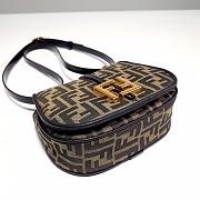 Okify Fendi C’mon Mini Brown FF Jacquard Fabric And Leather Bag 21cm - 2
