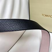 Okify Tomford Grain Leather Oval Belt 40mm Black/ Gold - 5