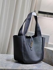Okify YSL Bea In Grained Leather Black 50cm - 4