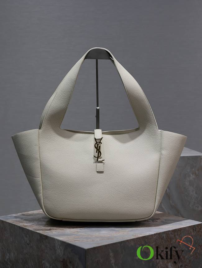 Okify YSL Bea In Grained Leather White 50cm - 1