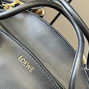Okify Loewe Small Paseo Bag In Shiny Nappa Calfskin Black 35cm - 5