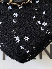 Okify CC Box Bag Tweed Sequins Gold Metal Black/White - 4