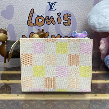 Okify LV Toilet Pouch Other Other Damier Canvas Peach N40740