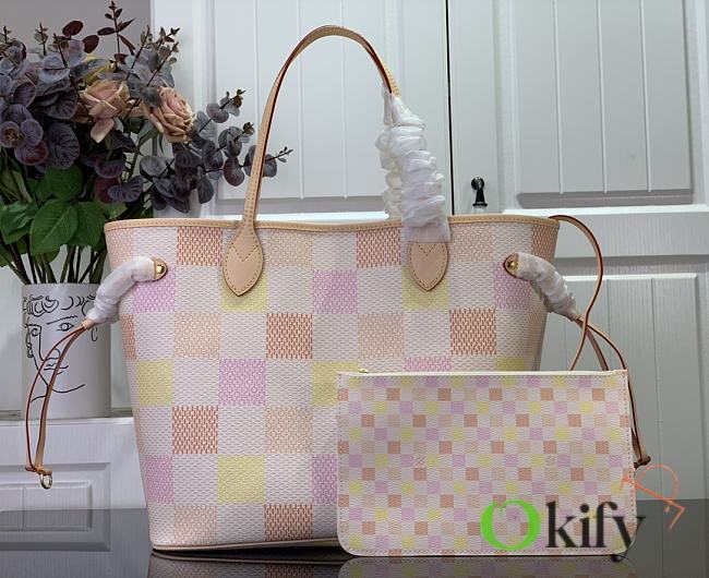 Okify LV Neverfull MM Other Damier Canvas Peach N40668 - 1