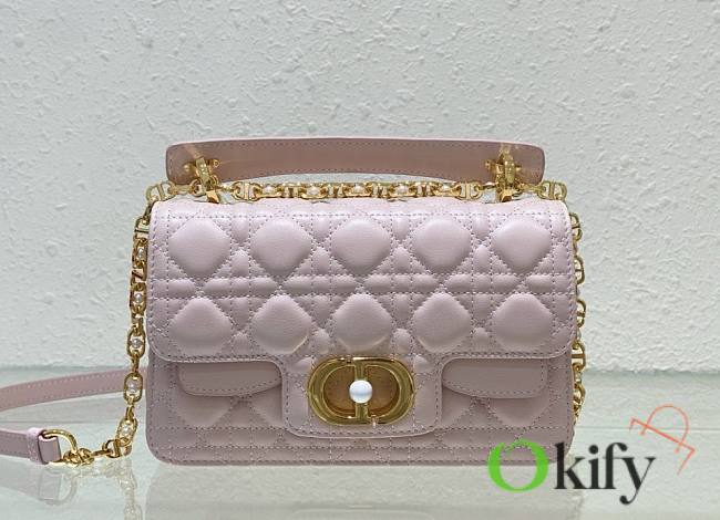 Okify Small Dior Jolie Top Handle Bag Pink Cannage Calfskin - 1
