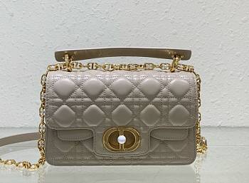 Okify Small Dior Jolie Top Handle Bag Beige Cannage Calfskin