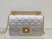 Okify Small Dior Jolie Top Handle Bag White Cannage Calfskin - 1