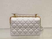 Okify Small Dior Jolie Top Handle Bag White Cannage Calfskin - 6