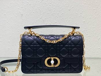 Okify Small Dior Jolie Top Handle Bag Black Cannage Calfskin