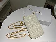 Okify Lady Dior Phone Holder White Cannage Lambskin - 6