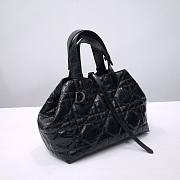 Okify Medium Dior Toujours Bag Black Macrocannage Crinkled Calfskin 28.5cm - 2