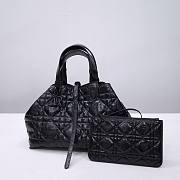 Okify Medium Dior Toujours Bag Black Macrocannage Crinkled Calfskin 28.5cm - 5