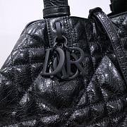 Okify Medium Dior Toujours Bag Black Macrocannage Crinkled Calfskin 28.5cm - 6