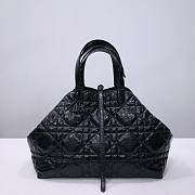 Okify Large Dior Toujours Bag Black Macrocannage Crinkled Calfskin 37cm - 1