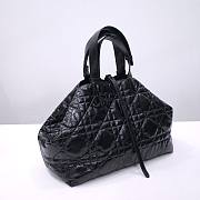 Okify Large Dior Toujours Bag Black Macrocannage Crinkled Calfskin 37cm - 5