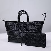 Okify Large Dior Toujours Bag Black Macrocannage Crinkled Calfskin 37cm - 4