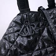 Okify Large Dior Toujours Bag Black Macrocannage Crinkled Calfskin 37cm - 2