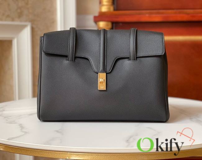 Okify Celine Medium Soft 16 Bag In Supple Grained Calfskin Black - 1