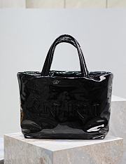 Okify YSL Saint Laurent Maxi Tote In Patent Canvas Black - 1