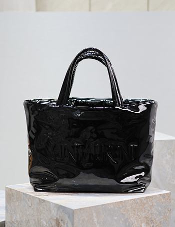 Okify YSL Saint Laurent Maxi Tote In Patent Canvas Black