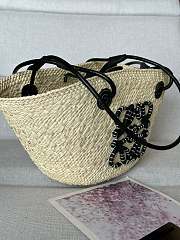 Okify Loewe Small Anagram Basket Bag Natural/ Black 38cm - 5