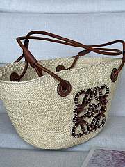 Okify Loewe Small Anagram Basket Bag Natural/ Tan 38cm - 3