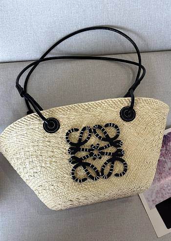 Okify Loewe Small Anagram Basket Bag Natural/ Black 38cm