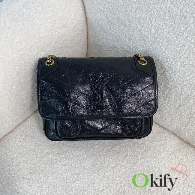 Okify YSL Niki Baby Vintage Leather Black/ Gold - 1