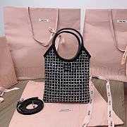Okify Miu Miu Satin Handbag With Synthetic Crystals Black 5BA281 - 6