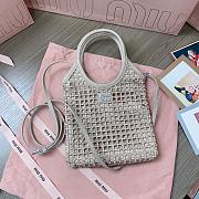 Okify Miu Miu Satin Handbag With Synthetic Crystals Beige 5BA281 - 3