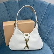 Okify Miu Miu Madras Leather Hobo Bag White 5BC157 - 1