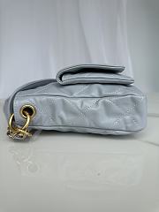 Okify CC Hobo Handbag Shiny Calfskin Gold Tone Metal Gray - 5