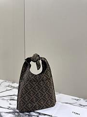 Okify Fendi Mini Shopper Brown FF Jacquard Bag - 2