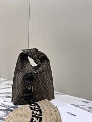 Okify Fendi Mini Shopper Brown FF Jacquard Bag - 6