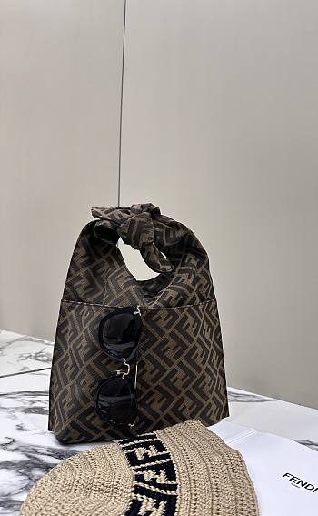 Okify Fendi Mini Shopper Brown FF Jacquard Bag