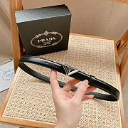 	 Okify Prada Black Silver Hardware Belt 2cm - 1