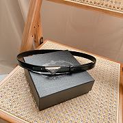 	 Okify Prada Black Silver Hardware Belt 2cm - 2