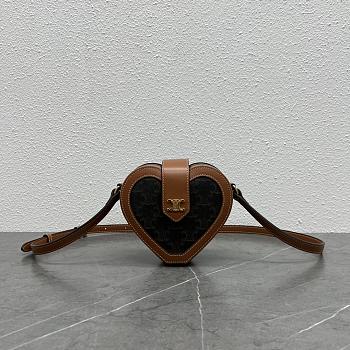 Okify Celine Heart In Triomphe Canvas And Calfskin 14×5×12.5