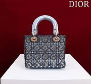 Okify Dior Lady Small Blue Bead Embroidery 20*16*8cm - 5