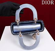 Okify Dior Lady Small Blue Bead Embroidery 20*16*8cm - 4