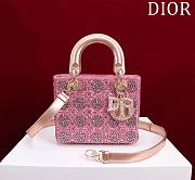 	 Okify Dior Lady Small Pink Bead Embroidery 20*16*8cm - 1