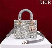 	 Okify Dior Lady Small Grey Bead Embroidery 20*16*8cm - 1