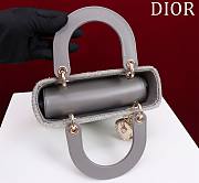 	 Okify Dior Lady Small Grey Bead Embroidery 20*16*8cm - 5