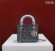 	 Okify Dior Lady Small Blue Bead Embroidery 17*15*7cm - 1