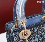 	 Okify Dior Lady Small Blue Bead Embroidery 17*15*7cm - 4