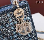 	 Okify Dior Lady Small Blue Bead Embroidery 17*15*7cm - 2