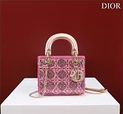 	 Okify Dior Lady Small Pink Bead Embroidery 17*15*7cm - 1
