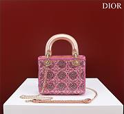 	 Okify Dior Lady Small Pink Bead Embroidery 17*15*7cm - 2