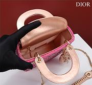 	 Okify Dior Lady Small Pink Bead Embroidery 17*15*7cm - 4