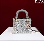 	 Okify Dior Lady Small Grey Bead Embroidery 17*15*7cm - 1